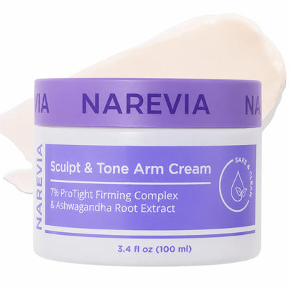 NAREVIA Crema Reafirmante para Brazos Sculpt & Tone con 7% de Complejo Reafirmante ProTight y Extracto de Raíz de Ashwagandha, 3.4 fl oz (100 ml)